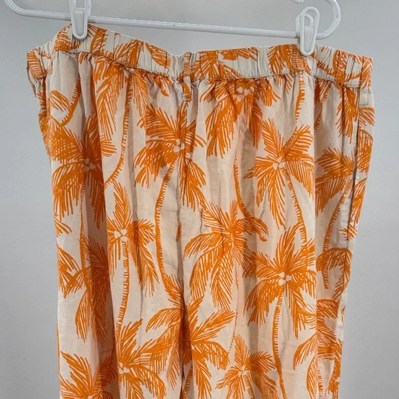 Future Collective with Alani Noelle Women's Wide Leg Relaxed Palm Tree linen 1X - Picture 4 of 13